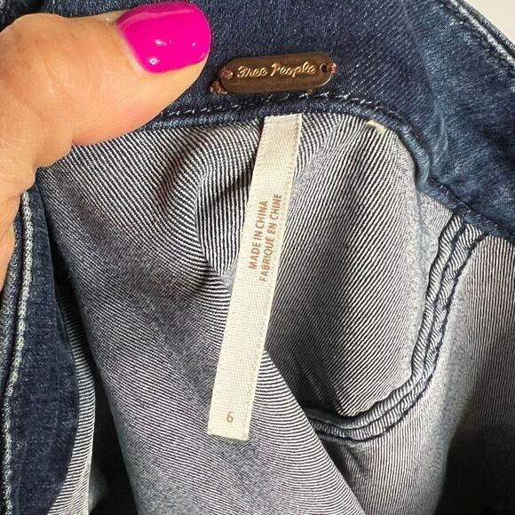 Free People Denim Jean Zip Front Mini Skirt - Picture 7 of 9
